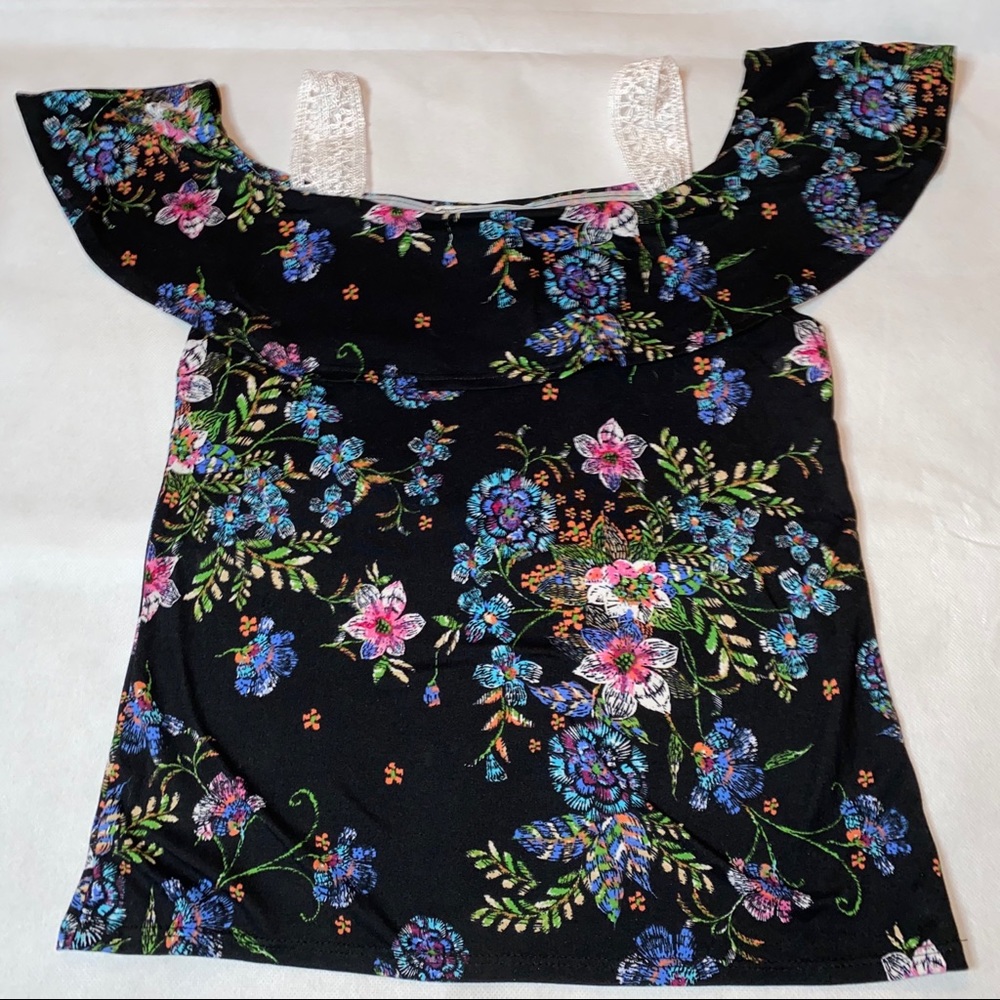 Glitter Girl floral top girls 14/16